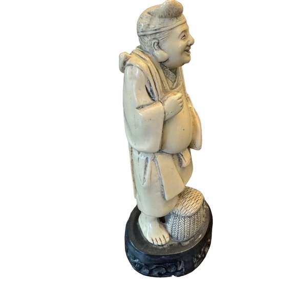 Great 19th Century Vintage Asian Fisherman Sculpture Figurine - Picture 5 of 14